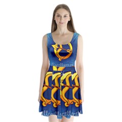 Zodiac Sagittarius Split Back Mini Dress 