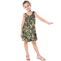 Army Camouflage Kids  Sleeveless Dress by Mariart