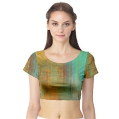 The Waterfall Short Sleeve Crop Top (tight Fit) by digitaldivadesigns