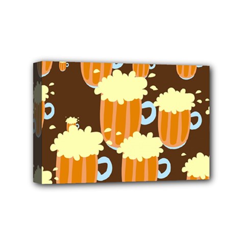 A Fun Cartoon Frothy Beer Tiling Pattern Mini Canvas 6  X 4  by Nexatart