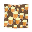 A Fun Cartoon Frothy Beer Tiling Pattern Square Tapestry (Small) View1