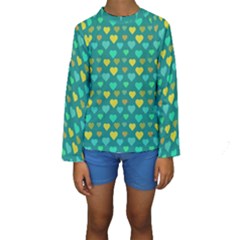 Hearts Seamless Pattern Background Kids  Long Sleeve Swimwear by Nexatart