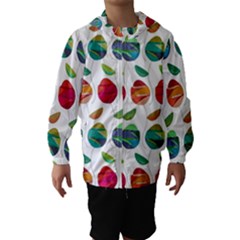 Watercolor Floral Roses Pattern Hooded Wind Breaker (kids) by Nexatart