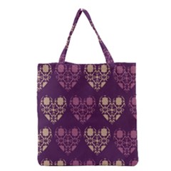 Purple Hearts Seamless Pattern Grocery Tote Bag by Nexatart