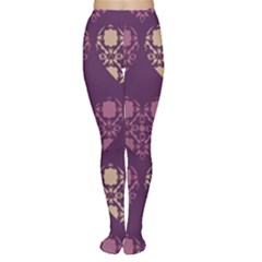 Purple Hearts Seamless Pattern Women s Tights