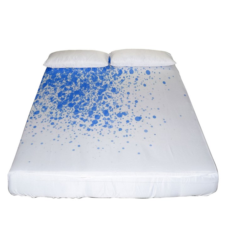 Blue Paint Splats Fitted Sheet (California King Size)