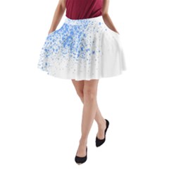 Blue Paint Splats A-line Pocket Skirt by Nexatart