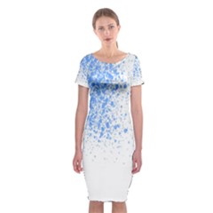 Blue Paint Splats Classic Short Sleeve Midi Dress by Nexatart