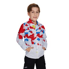Paint Splatter Digitally Created Blue Red And Yellow Splattering Of Paint On A White Background Wind Breaker (Kids)
