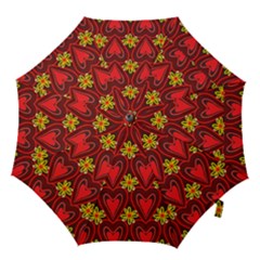 Digitally Created Seamless Love Heart Pattern Hook Handle Umbrellas (large) by Nexatart