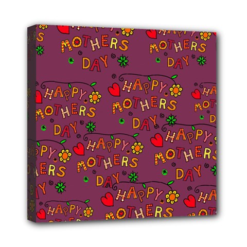 Happy Mothers Day Text Tiling Pattern Mini Canvas 8  X 8  by Nexatart