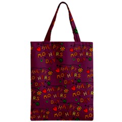 Happy Mothers Day Text Tiling Pattern Zipper Classic Tote Bag by Nexatart