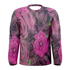 Oil Painting Flowers Background Men s Long Sleeve Tee by Nexatart