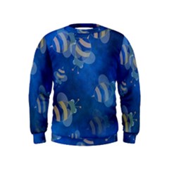 Seamless Bee Tile Cartoon Tilable Design Kids  Sweatshirt