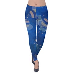 Seamless Bee Tile Cartoon Tilable Design Velvet Leggings by Nexatart