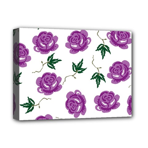 Purple Roses Pattern Wallpaper Background Seamless Design Illustration Deluxe Canvas 16  X 12  