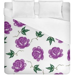 Purple Roses Pattern Wallpaper Background Seamless Design Illustration Duvet Cover (king Size) by Nexatart