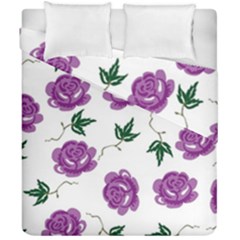 Purple Roses Pattern Wallpaper Background Seamless Design Illustration Duvet Cover Double Side (california King Size) by Nexatart