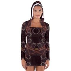 Digitally Created Seamless Pattern Women s Long Sleeve Hooded T-shirt