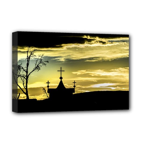 Graves At Side Of Road In Santa Cruz, Argentina Deluxe Canvas 18  X 12   by dflcprints