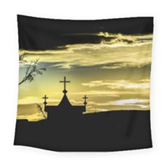 Graves At Side Of Road In Santa Cruz, Argentina Square Tapestry (large) by dflcprints