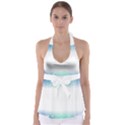 Blue Stripe With Water Droplets Babydoll Tankini Top View1