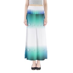 Blue Stripe With Water Droplets Maxi Skirts