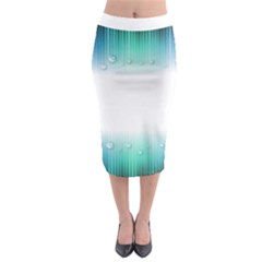 Blue Stripe With Water Droplets Midi Pencil Skirt