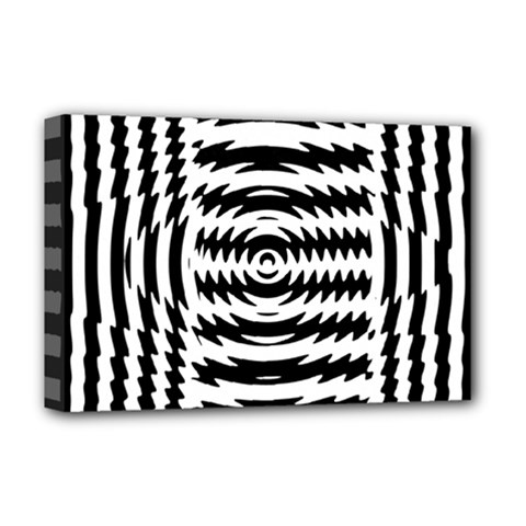 Black And White Abstract Stripped Geometric Background Deluxe Canvas 18  X 12  