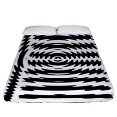 Black And White Abstract Stripped Geometric Background Fitted Sheet (king Size) by Nexatart