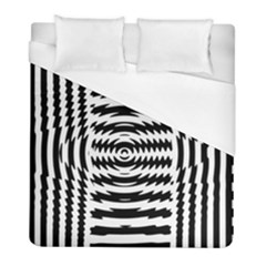 Black And White Abstract Stripped Geometric Background Duvet Cover (full/ Double Size) by Nexatart