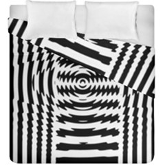 Black And White Abstract Stripped Geometric Background Duvet Cover Double Side (king Size) by Nexatart