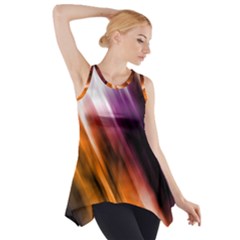 Colourful Grunge Stripe Background Side Drop Tank Tunic