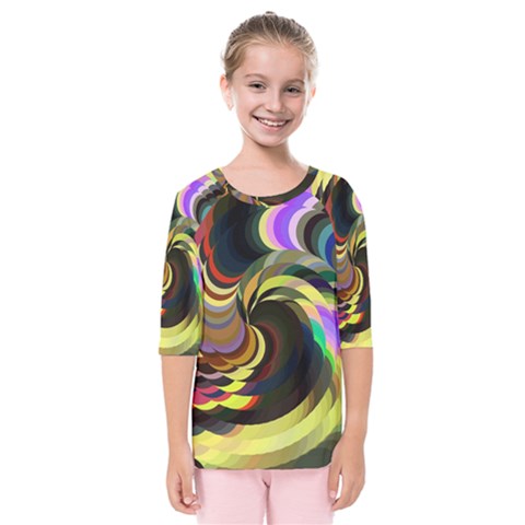 Spiral Of Tubes Kids  Quarter Sleeve Raglan Tee by Nexatart