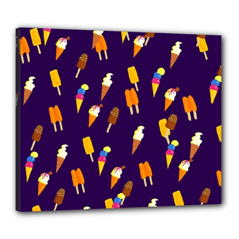 Seamless Cartoon Ice Cream And Lolly Pop Tilable Design Canvas 24  X 20  by Nexatart