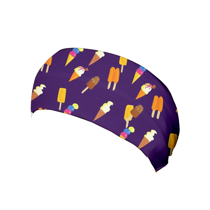 Seamless Cartoon Ice Cream And Lolly Pop Tilable Design Yoga Headband