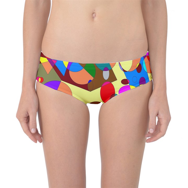 Abstract Digital Circle Computer Graphic Classic Bikini Bottoms