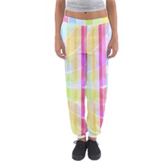 Abstract Stipes Colorful Background Circles And Waves Wallpaper Women s Jogger Sweatpants