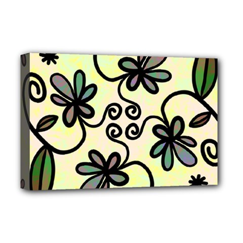 Completely Seamless Tileable Doodle Flower Art Deluxe Canvas 18  X 12   by Nexatart