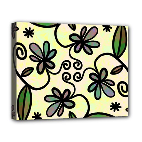 Completely Seamless Tileable Doodle Flower Art Deluxe Canvas 20  X 16   by Nexatart