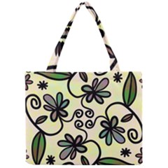 Completely Seamless Tileable Doodle Flower Art Mini Tote Bag