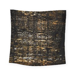 Wood Texture Dark Background Pattern Square Tapestry (small) by Nexatart