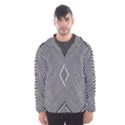 Black And White Line Abstract Hooded Wind Breaker (Men) View1