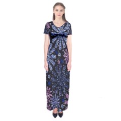 Pixel Pattern Colorful And Glittering Pixelated Short Sleeve Maxi Dress by Nexatart