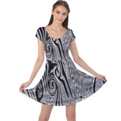 Abstract Swirling Pattern Background Wallpaper Cap Sleeve Dresses by Nexatart