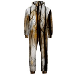 Fall Forest Artistic Background Hooded Jumpsuit (men)  by Nexatart