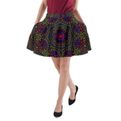 Rainbow Kaleidoscope A-line Pocket Skirt