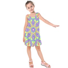 Rainbow Kaleidoscope Kids  Sleeveless Dress by Nexatart