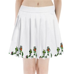 Floral Border Cartoon Flower Doodle Pleated Mini Skirt by Nexatart