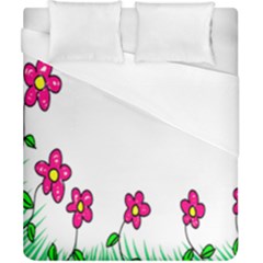 Floral Doodle Flower Border Cartoon Duvet Cover (california King Size)